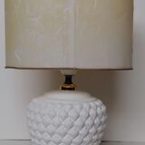 Lamp lampshade dried flowers foot white ceramic