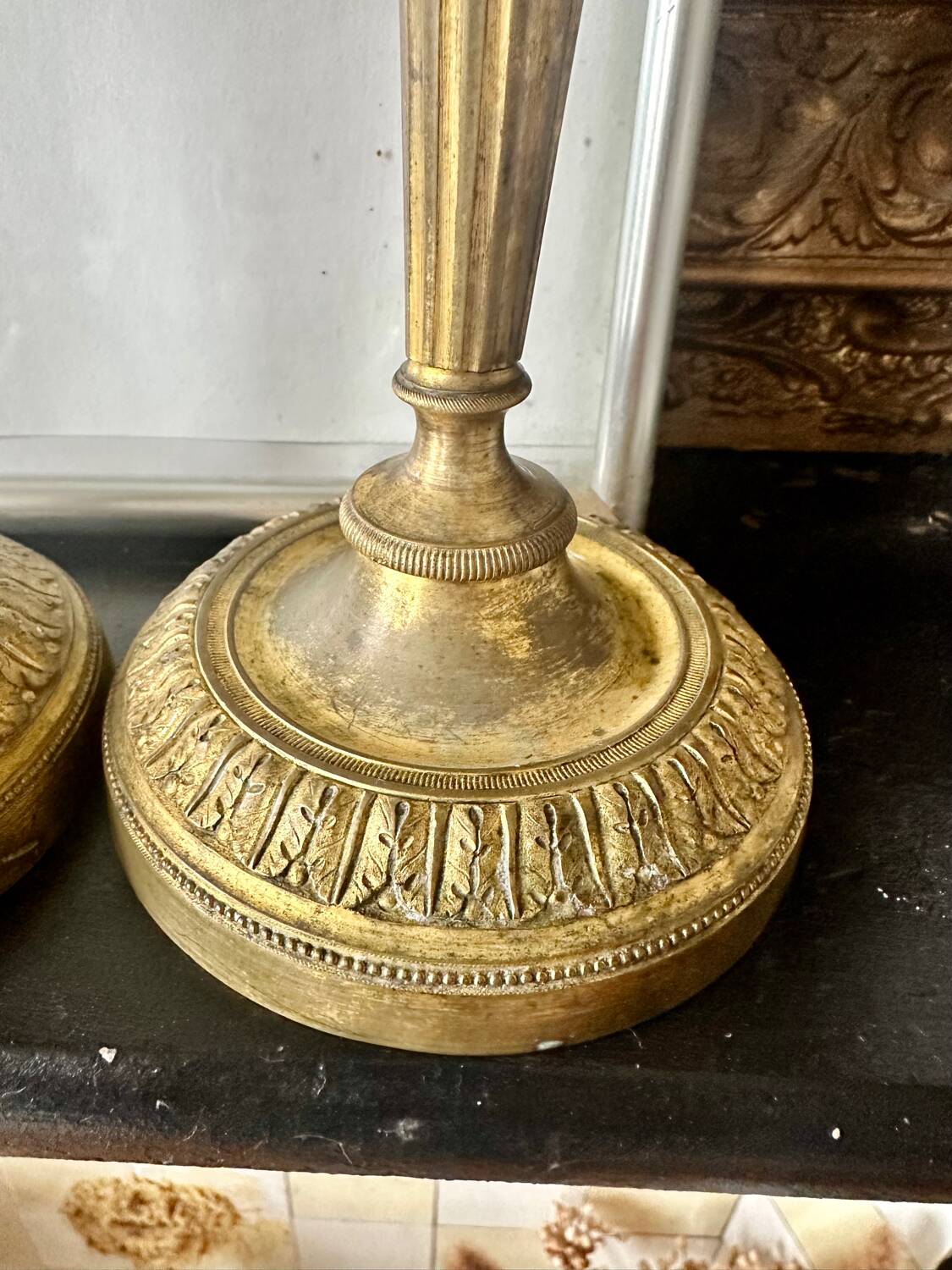 Pair of bronze candlesticks