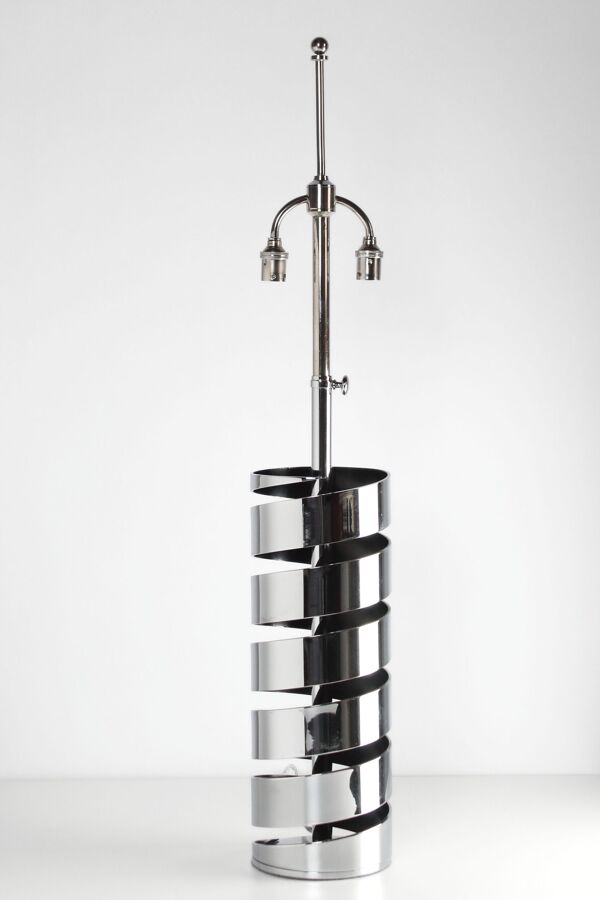 Jacques Charpentier, lampe en métal chromé