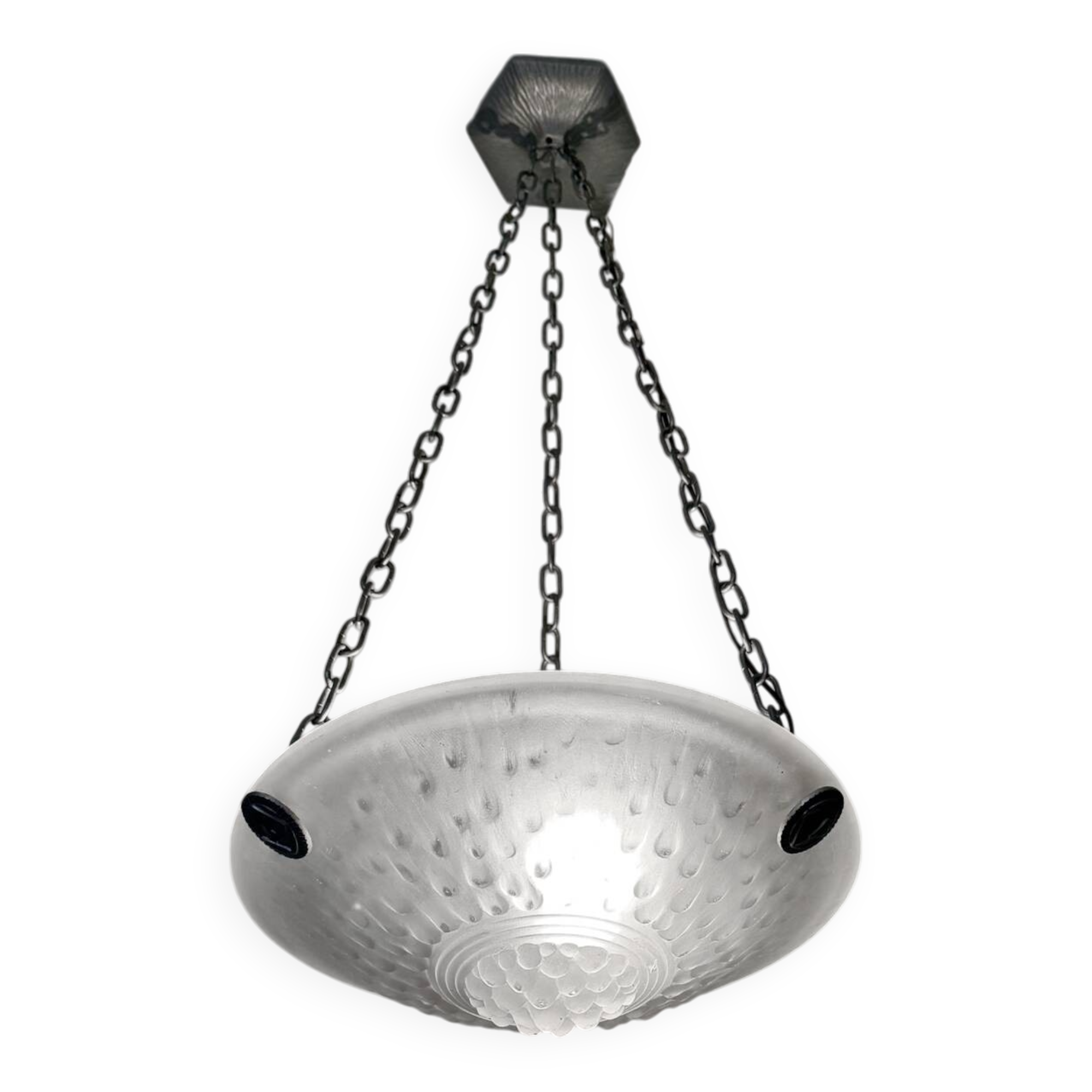 Muller Art Deco glass chandelier