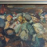Oil on canvas "In the Crowd" by Victor Prokopenko - Wooden frame