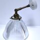 Articulated wall light glass Holophane brass porcelain