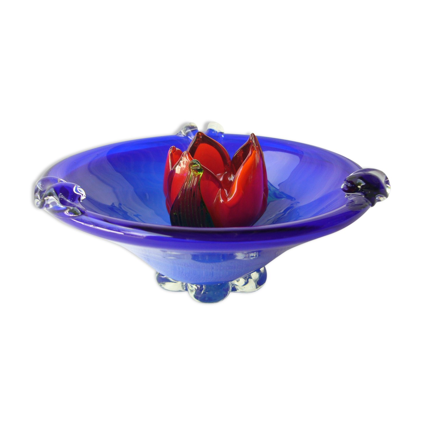 vintage flower glass candlestick