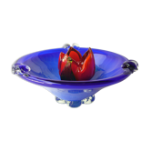 vintage flower glass candlestick