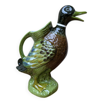 Antique zoomorphic duck-shaped carafe pitcher