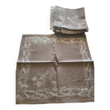 Ensemble de 8serviettes anciennes brodees