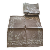 Set of 8 antique embroidered napkins