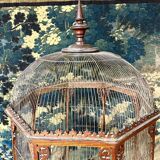 Bird Cage or Old Aviary In Carved Wood, Vintage Work Circa 1900