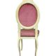 Vintage medallion chair – Patinated wood & powder pink velvet