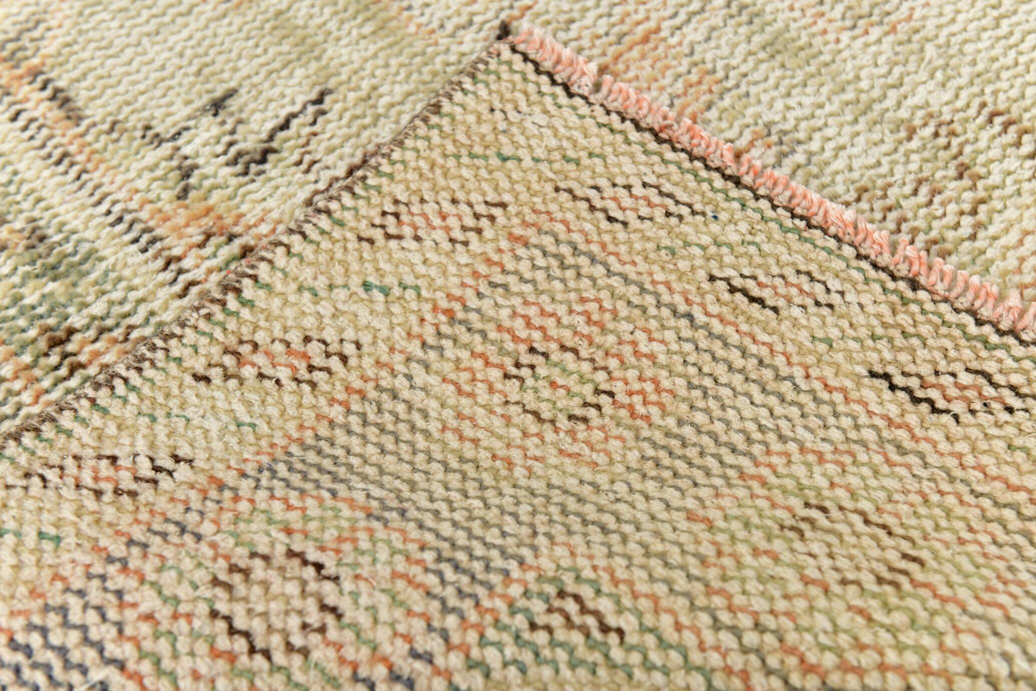 5x9 Vintage Oriental & Bordered Pattern Orange Turkish Rug, 170x274Cm