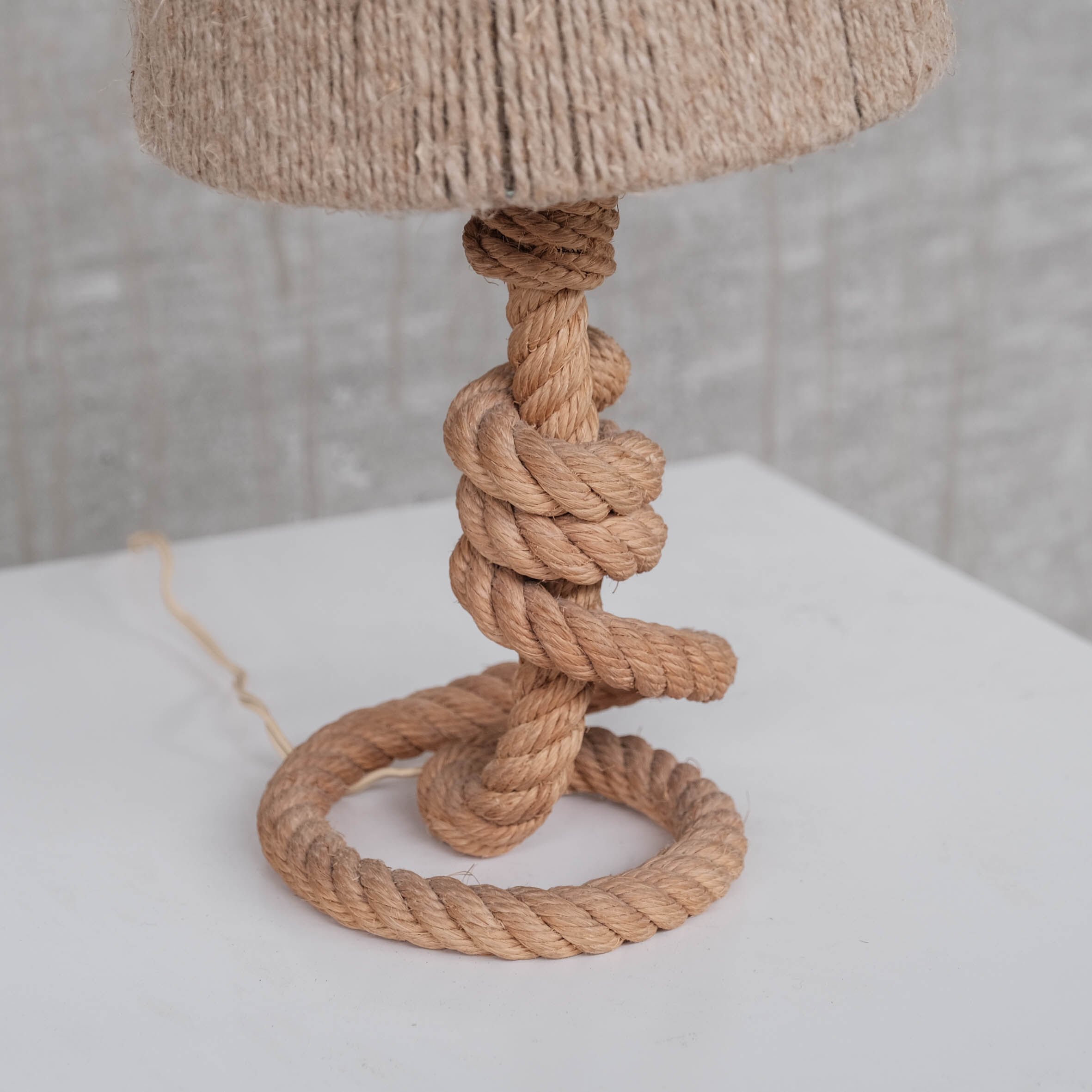 French mid-century rope table lamp