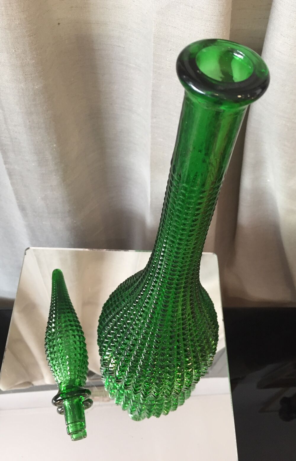 Green empoli bottle diamond tip made in italy