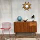 Vintage enfilade - walnut - 50/60 - Scandinavian style - spindle feet