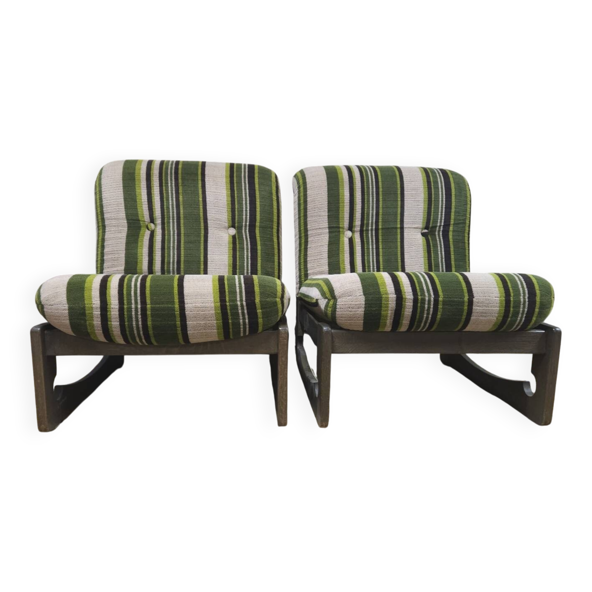 Pair of green armchairs 1970