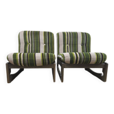 Pair of green armchairs 1970