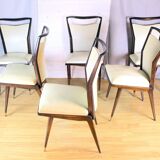 Six Mid-Century Chairs, France 1960