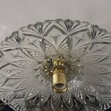 Large vintage chiseled glass wall light