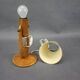 Mid-century adjustable wooden table lamp with floral shade, Czechoslovakia, 1970.