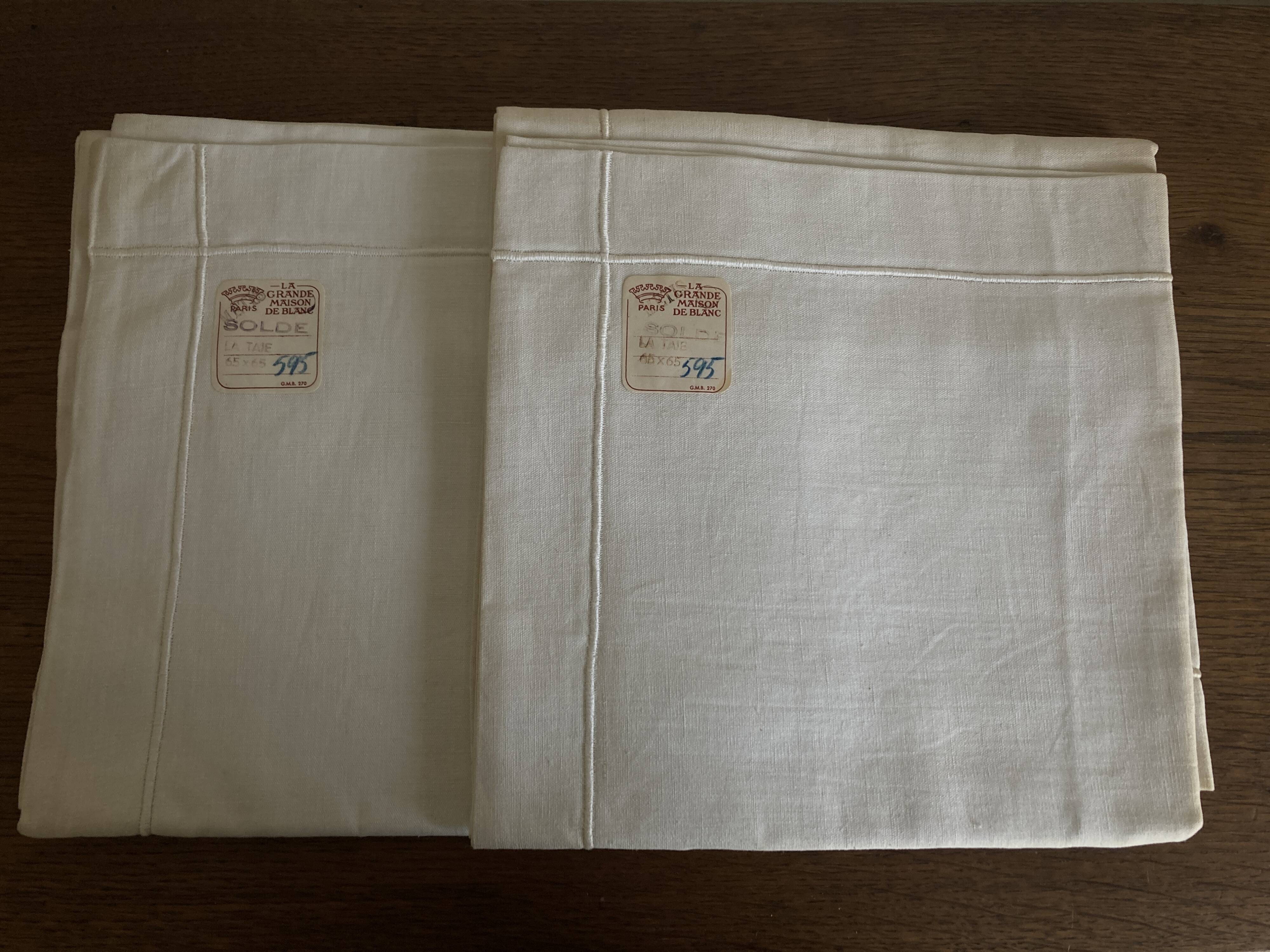 Pair of linen pillowcases 1960 old linen new