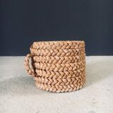 French Mediterranean Low Rope Stool by Audoux Minet, 1940s