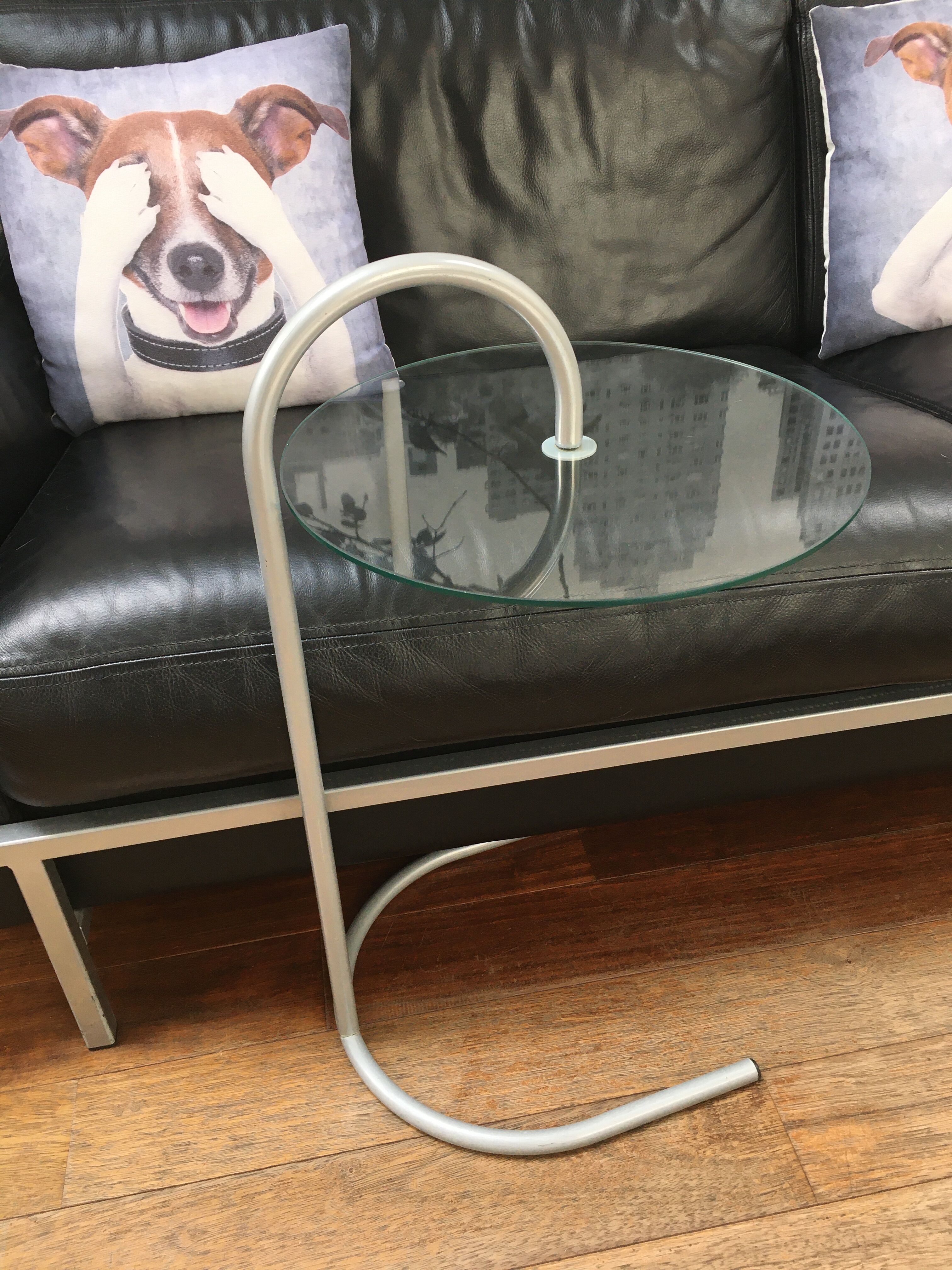 Metal table and glass ikea 1980