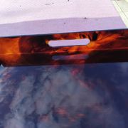 Vintage maison mercier tray in tortoiseshell lucite