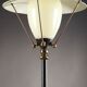 Lampadaire tripode de forme réverbère en fer et verre
