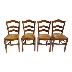 Ensemble De chaises Paillées