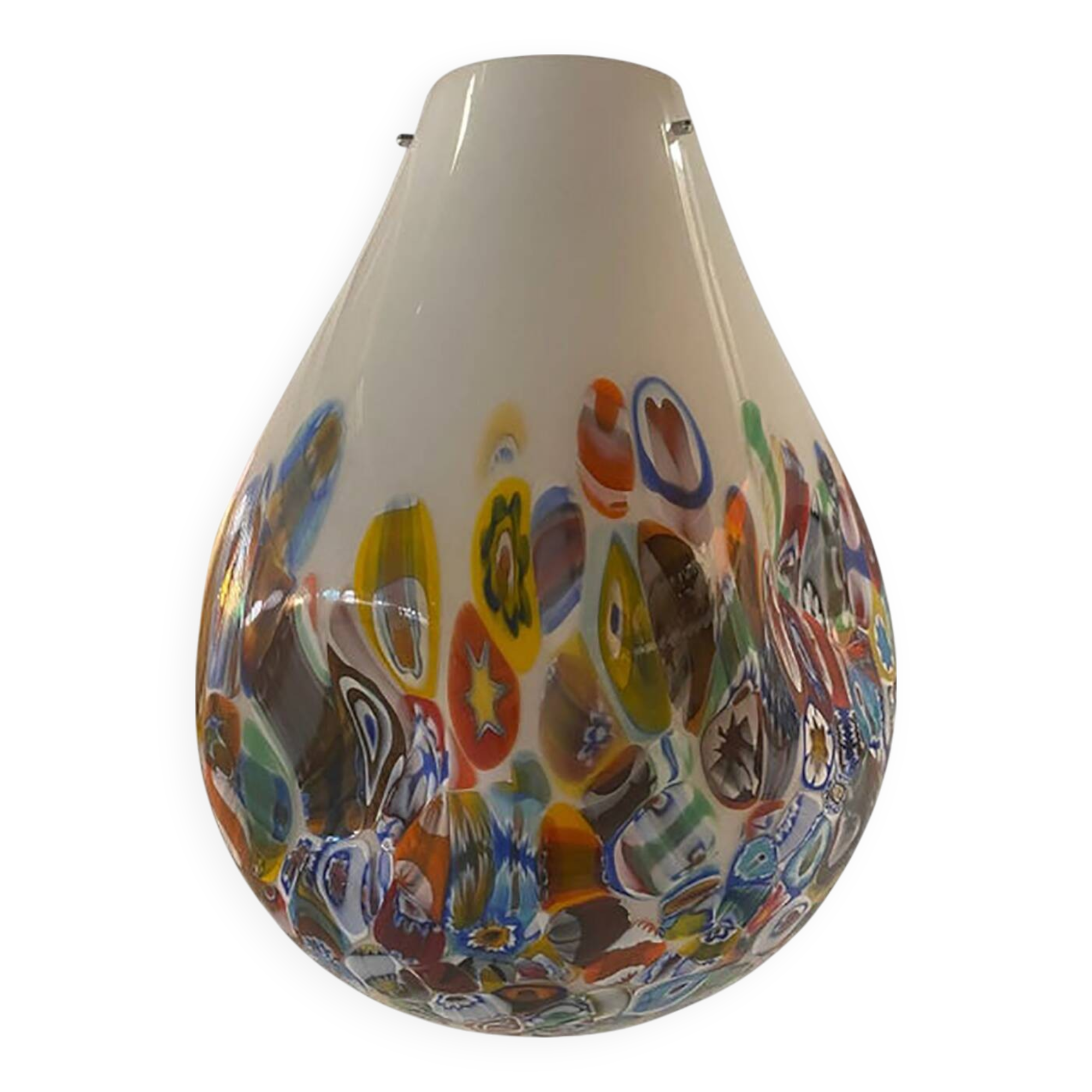 Contemporary White With Murrise MultiColors Pendant