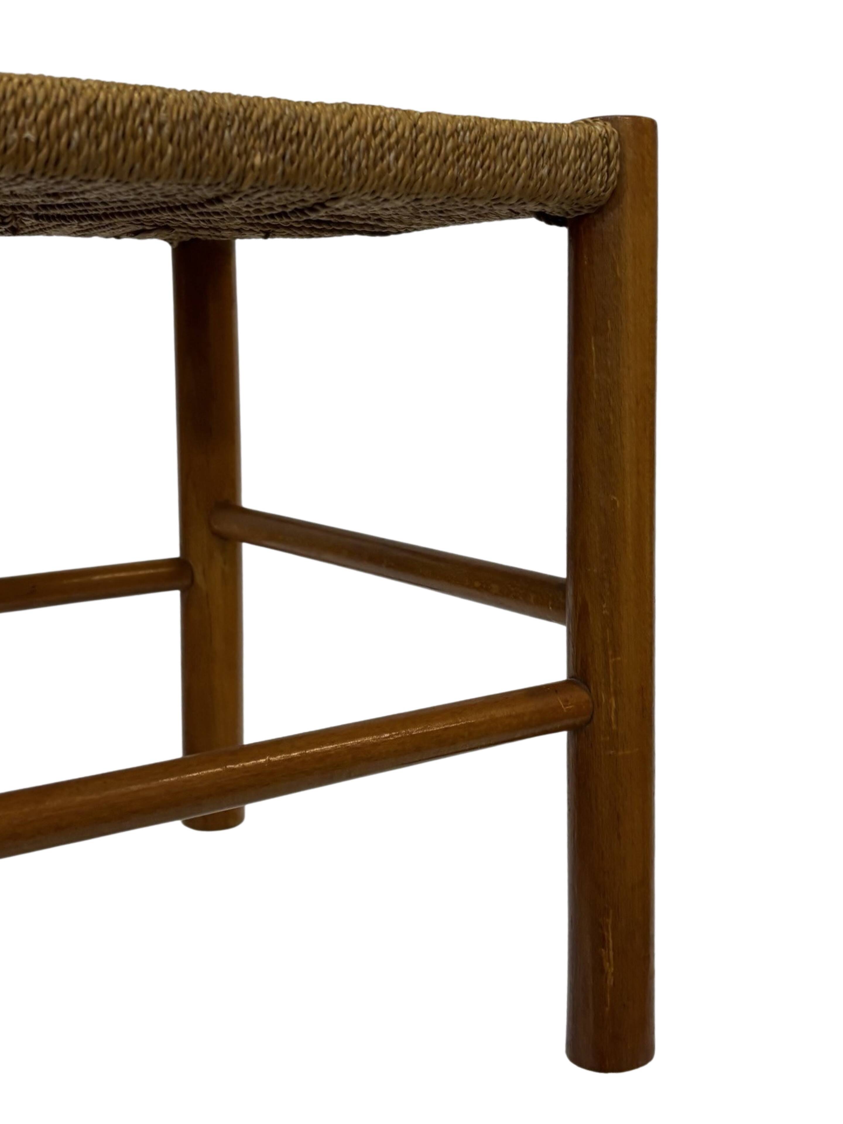 Vintage Stool Danish Papercord Rope Stool Mid Century