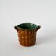 Cache-pot en barbotine, imitation bambou, 1970