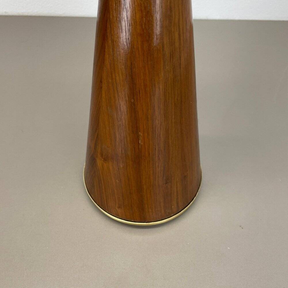 Minimalist diabolo plant stand in metal & walnut, Italy, 1950s