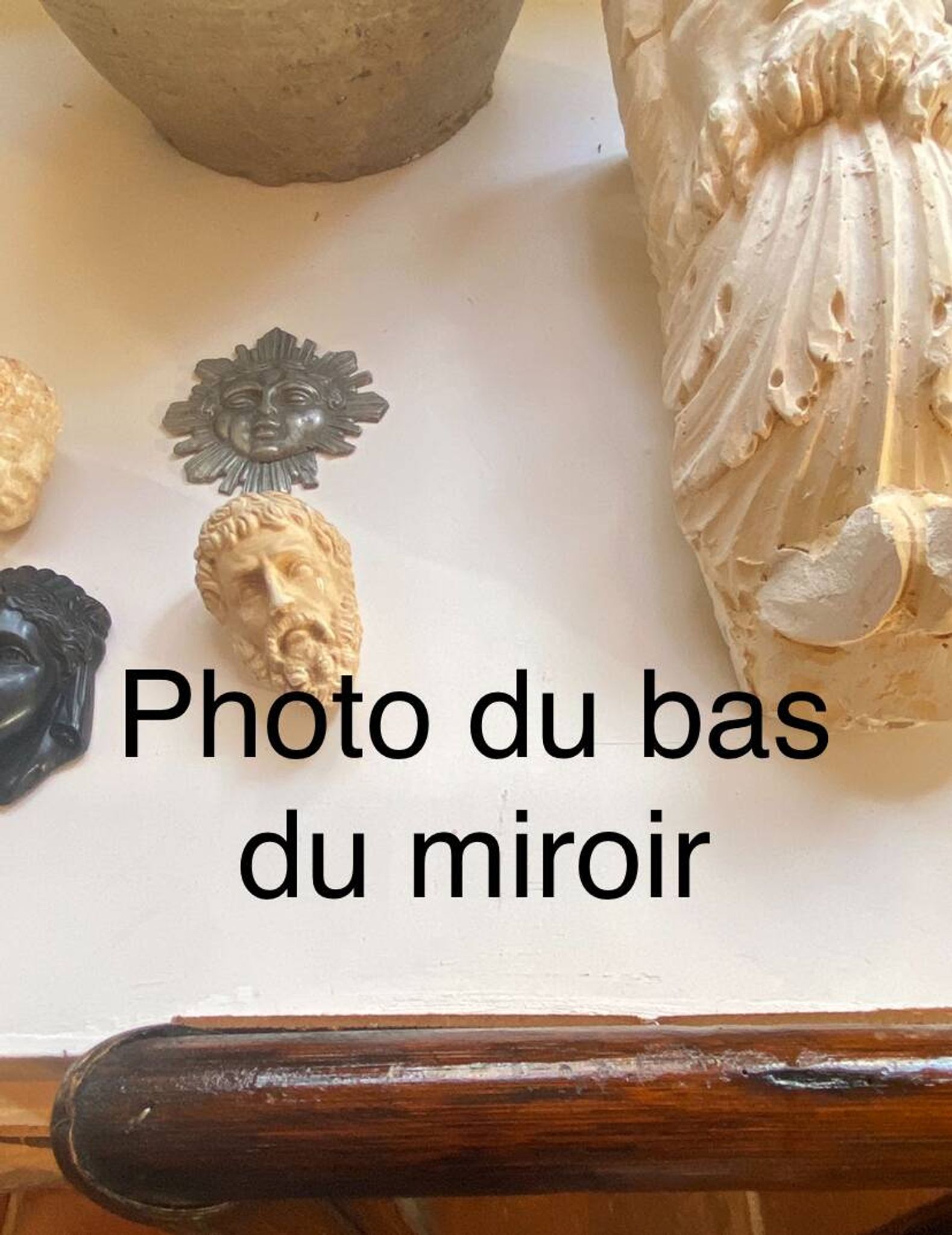 Miroir bois 37x60 cm, années 80