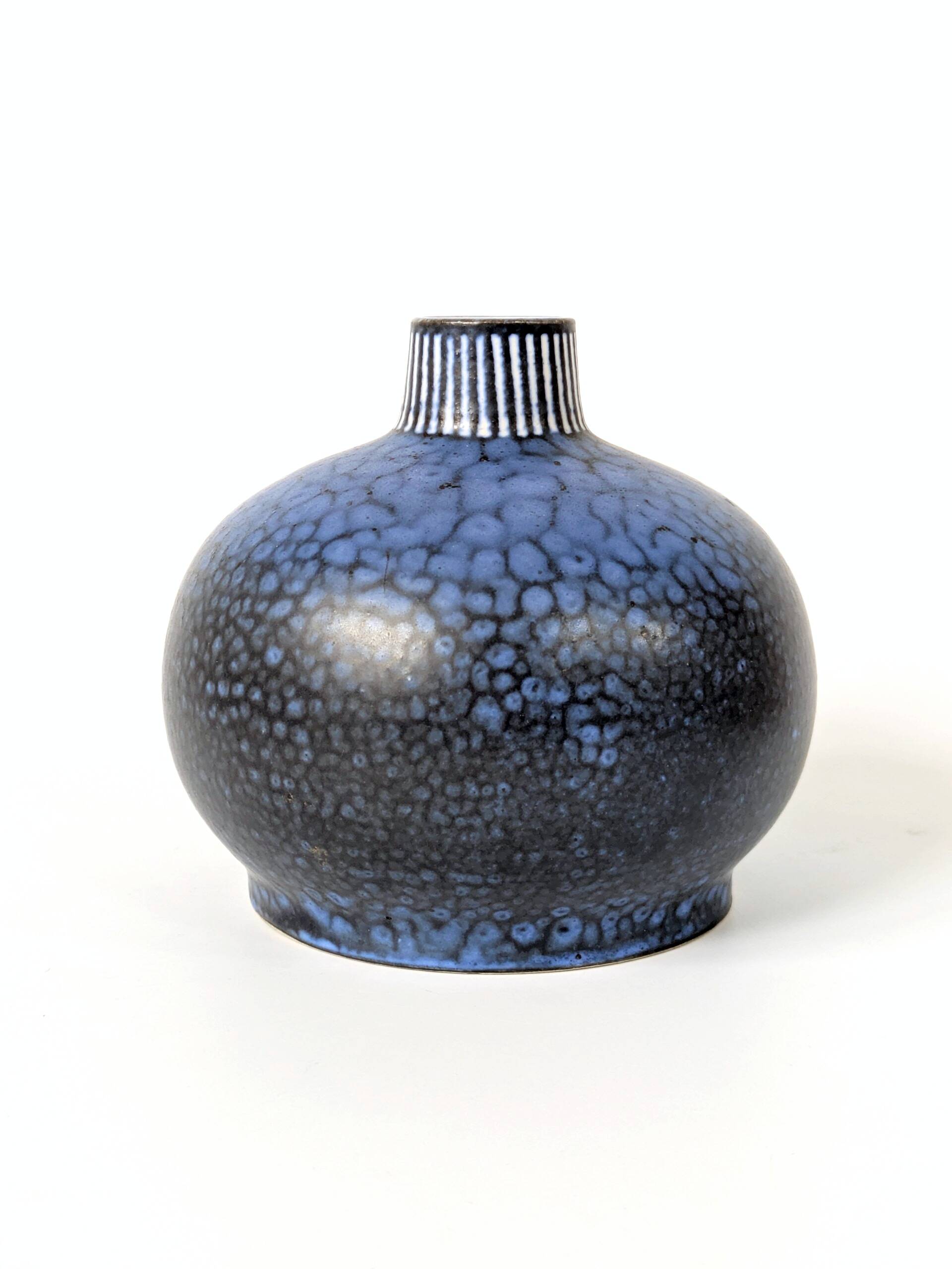 Vintage blue ceramic vase by Thoms Keramik, Germany, 1960s–1970s