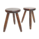 Paire tabourets tripode en bois