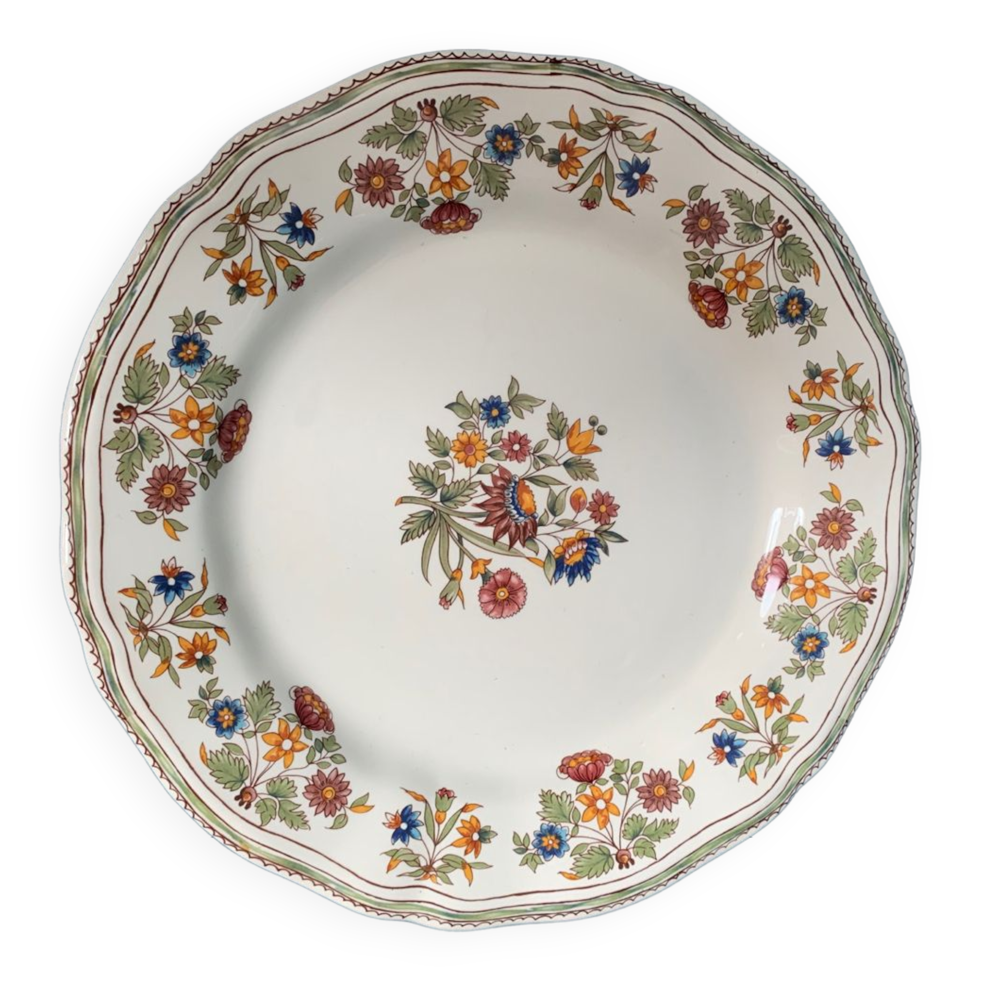 Assiette porcelaine de gien moustier olerys 25 Cm diamètre neuf