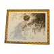 Maurice Milliere, La cueillette, etching colors framed art deco