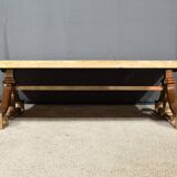Table basse en laiton et travertin, époque Art Déco, 1930