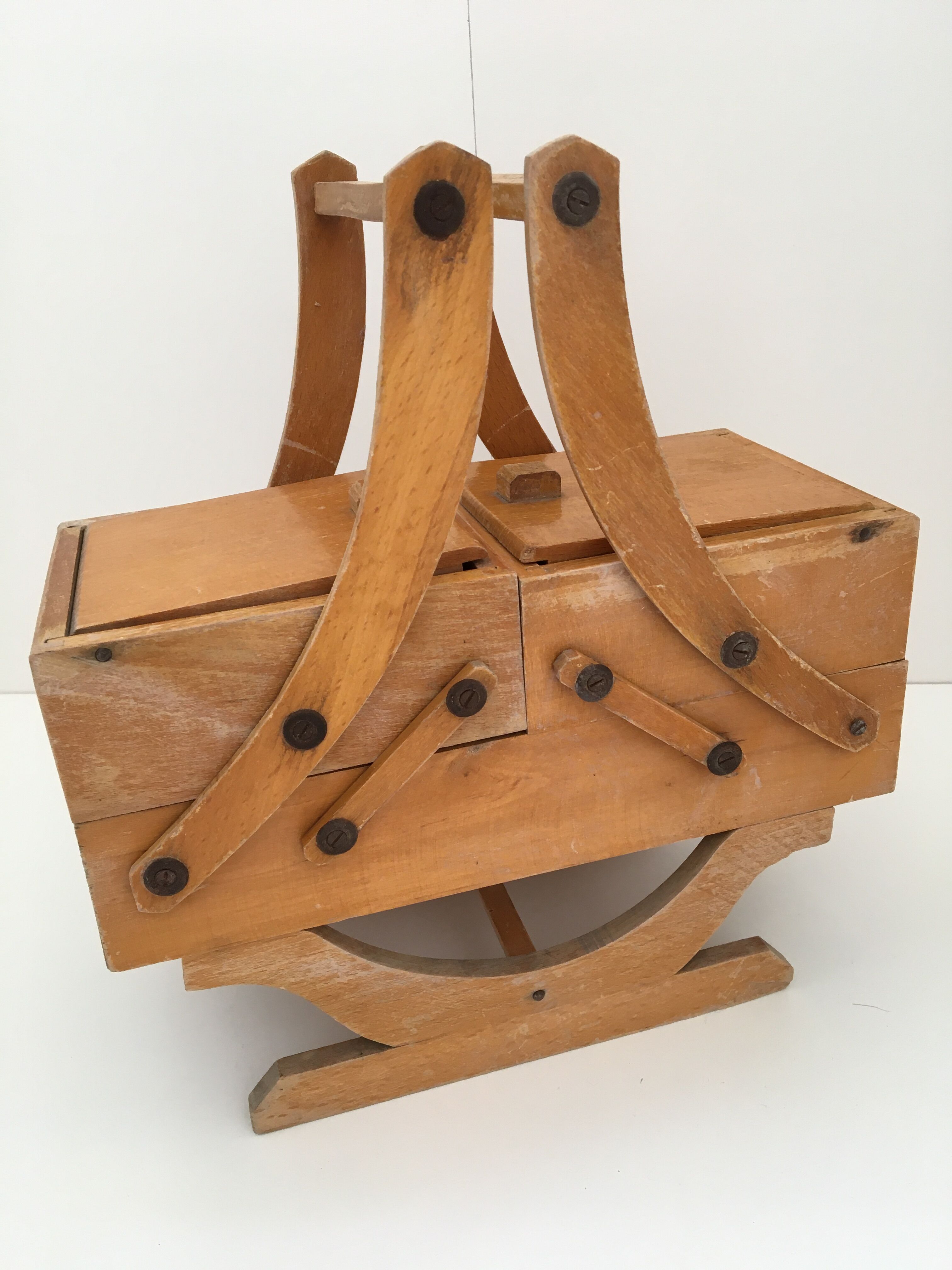 Wooden sewing cart