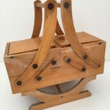 Wooden sewing cart