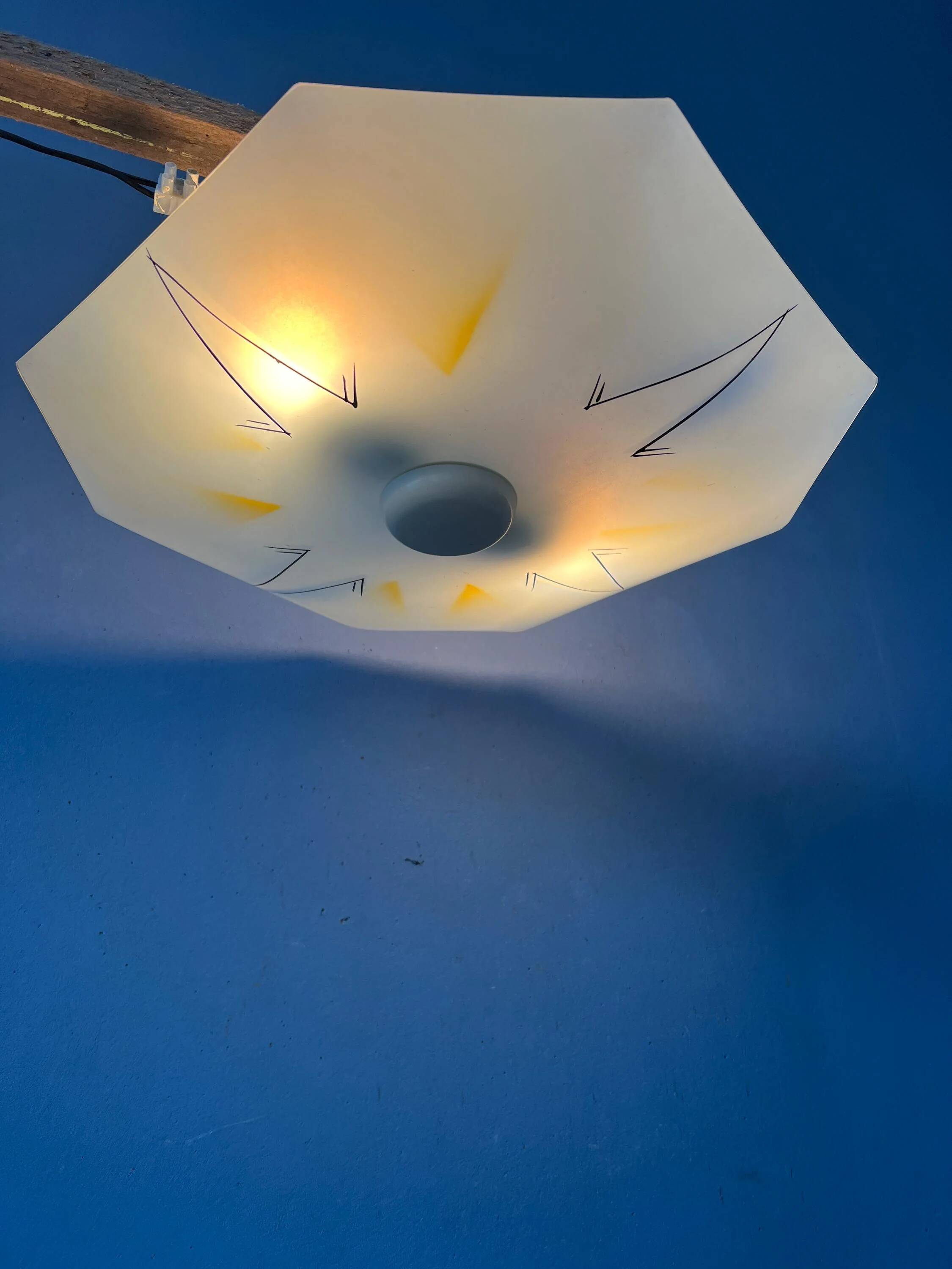 Mid-Century vintage glass ceiling light