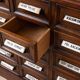 Apothecary Chest of Drawers, Solid Oak Wood, Restored, Early 20th Century
