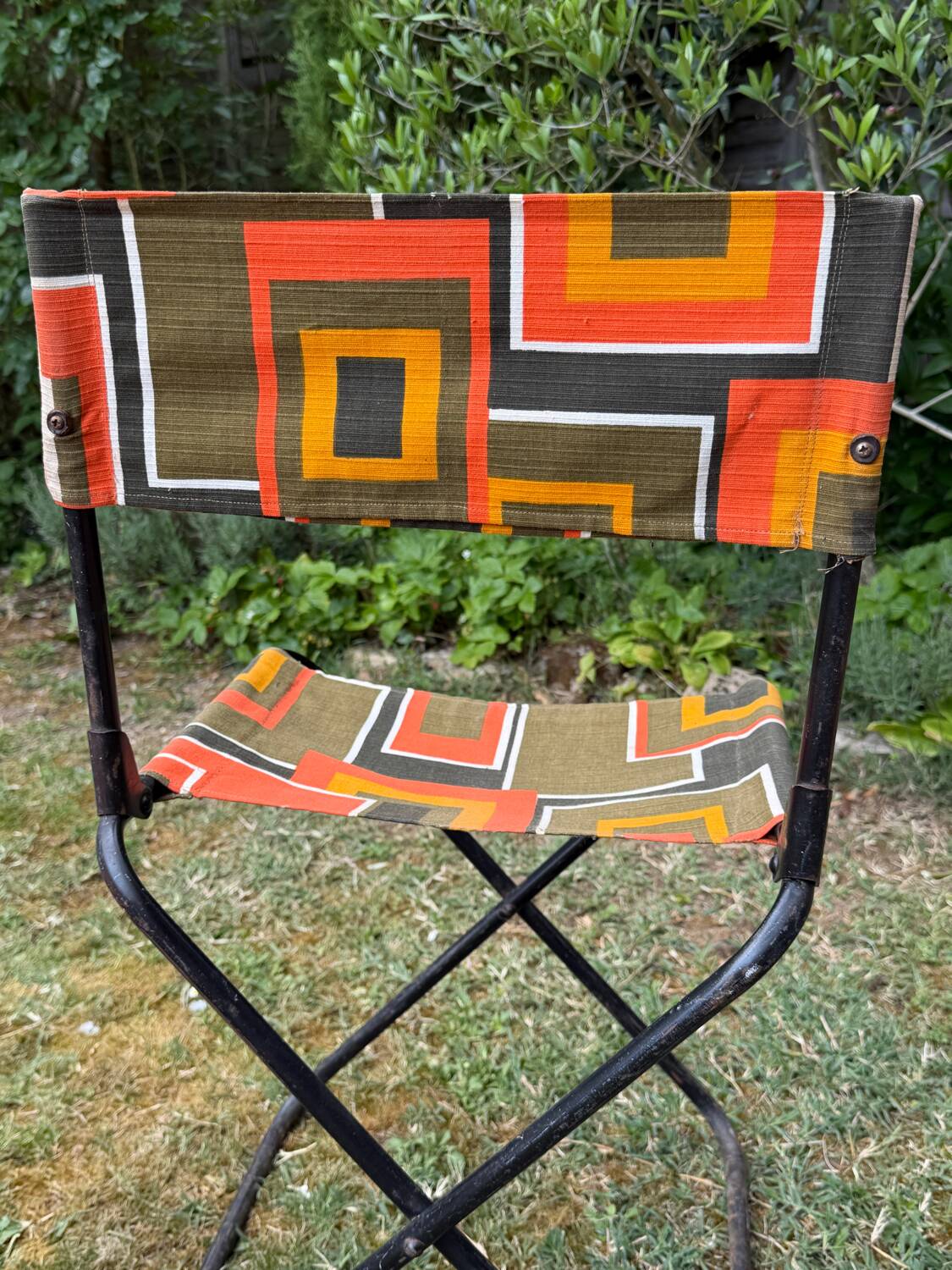 Pair of vintage folding camping chairs - BHV Paris (1970s)