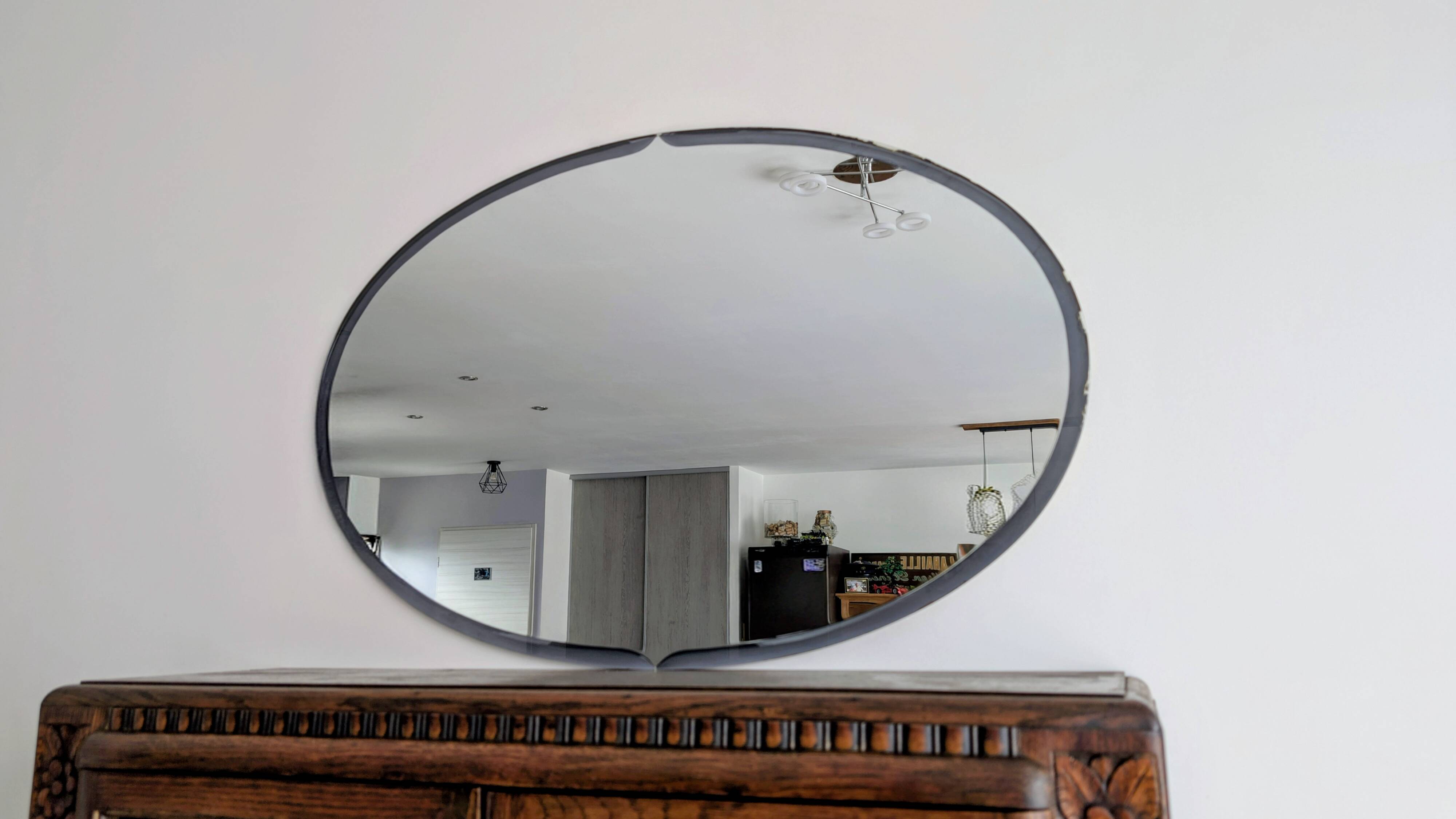 Miroir mural vintage par Metalvetro pour Galvorame – Italie 1966 – 89x59cm