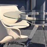 Dining Room Set Scimitar Boris Tabacoff MMM 1970 | Glass and Chrome