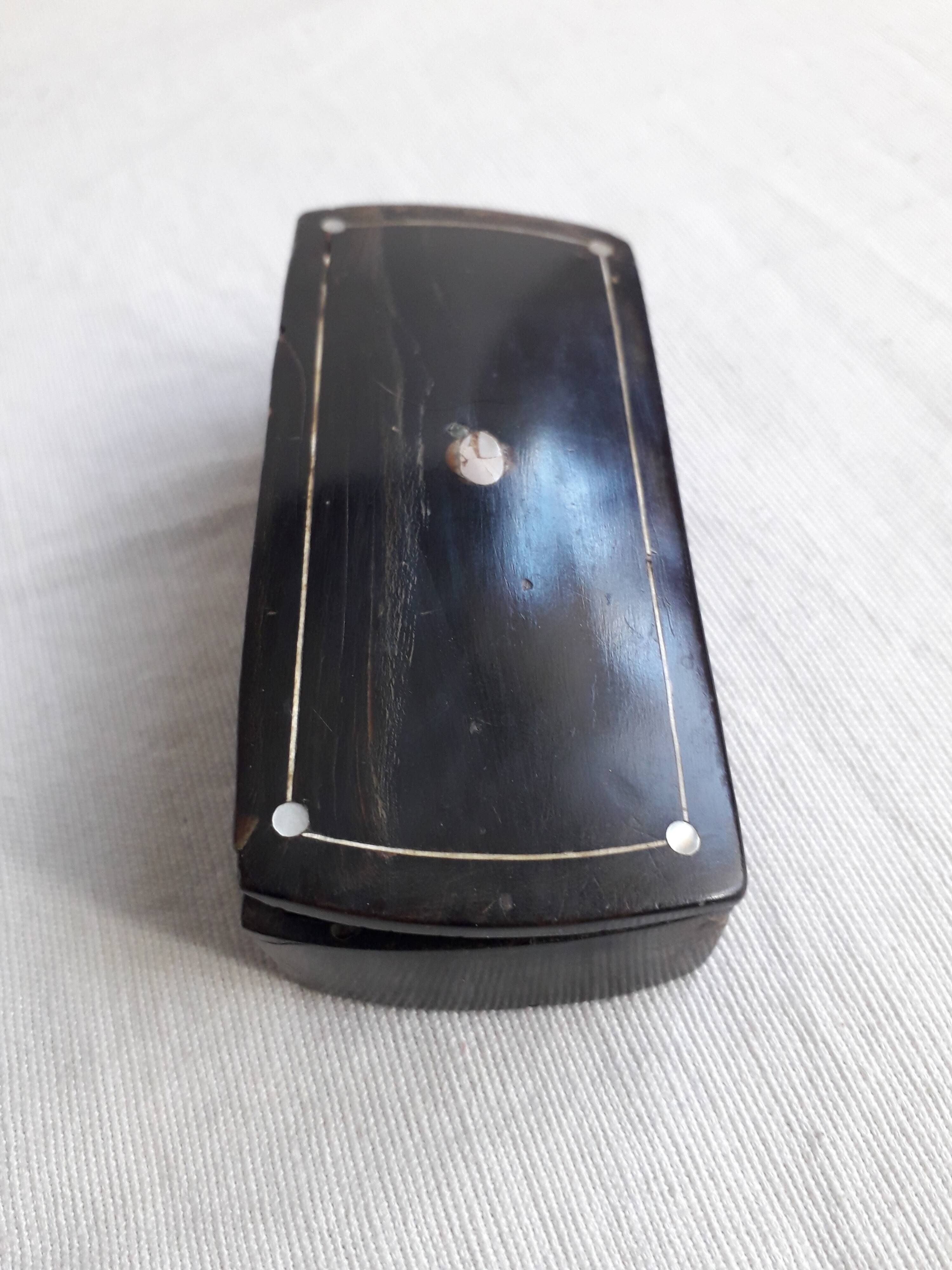 Old Napoleon III style snuffbox in blackened wood