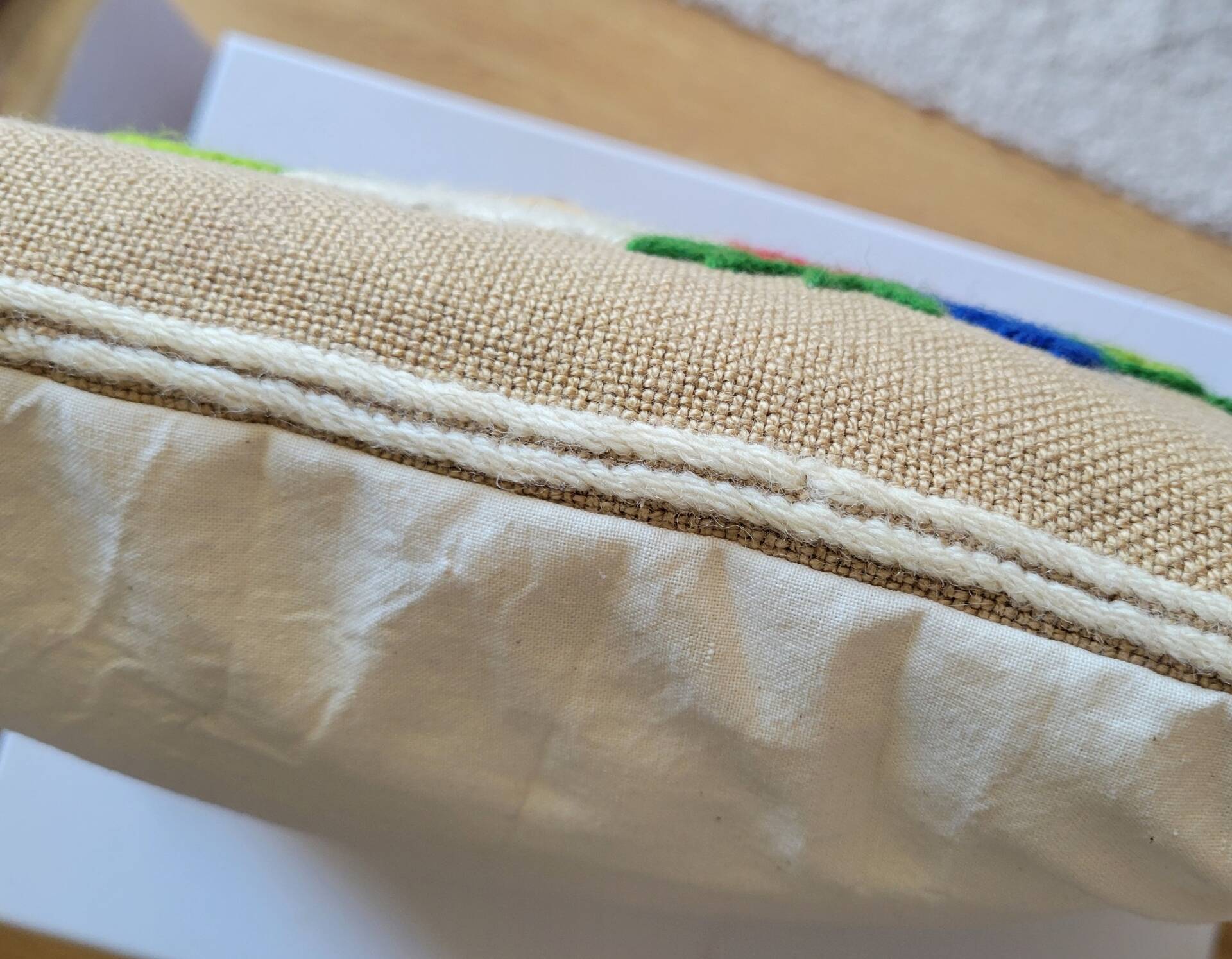 Vintage embroidered cushion