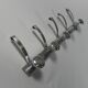 Aluminum vintage wall coat rack with 5 hooks, 1950s