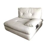 Modular sofa in white leather,