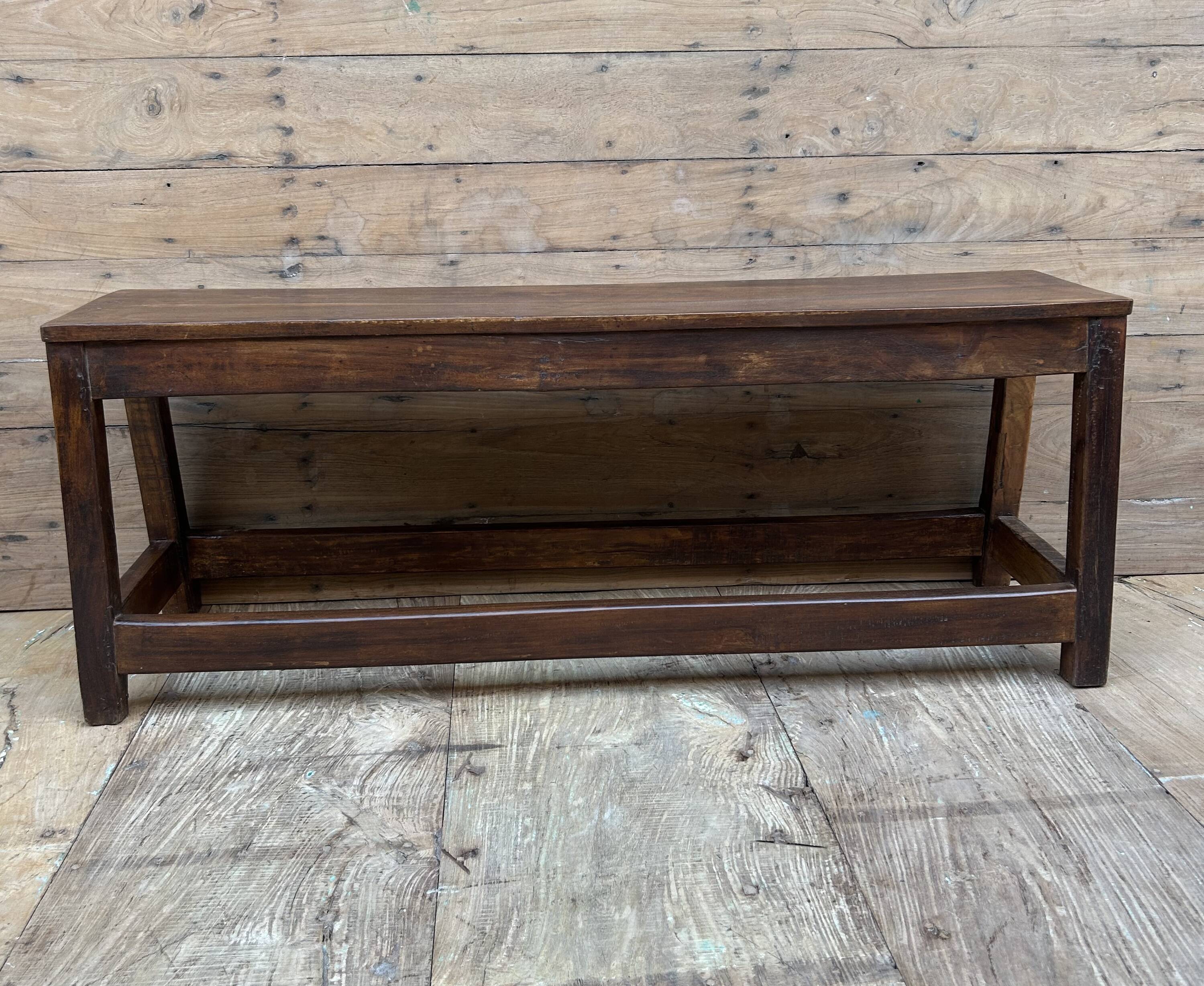 bench in Burmese teak